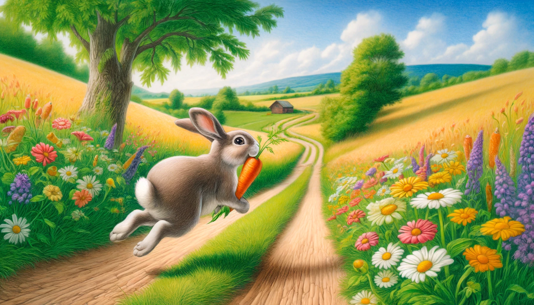 Brer Rabbit hops down the road