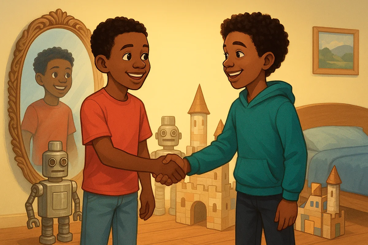 Tez and his friend From our stories of kindness, Becoming Tez