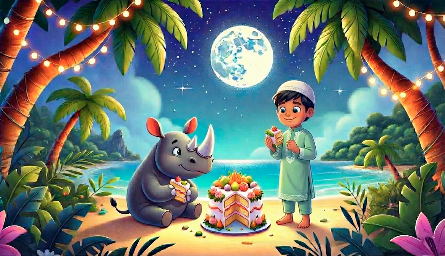 Cyrus and the rhino are friends
