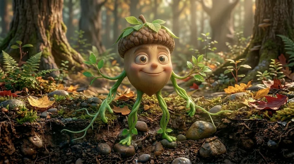 Little Acorn grows sprouts