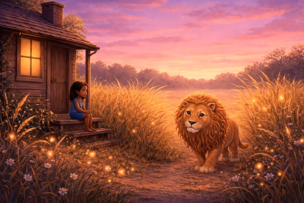The Lion Who Sat Down 1 Amara and the lion
