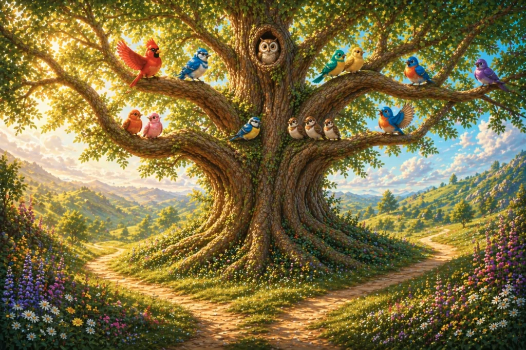 The Waiting Tree 1 The birds came and sat in its branches.