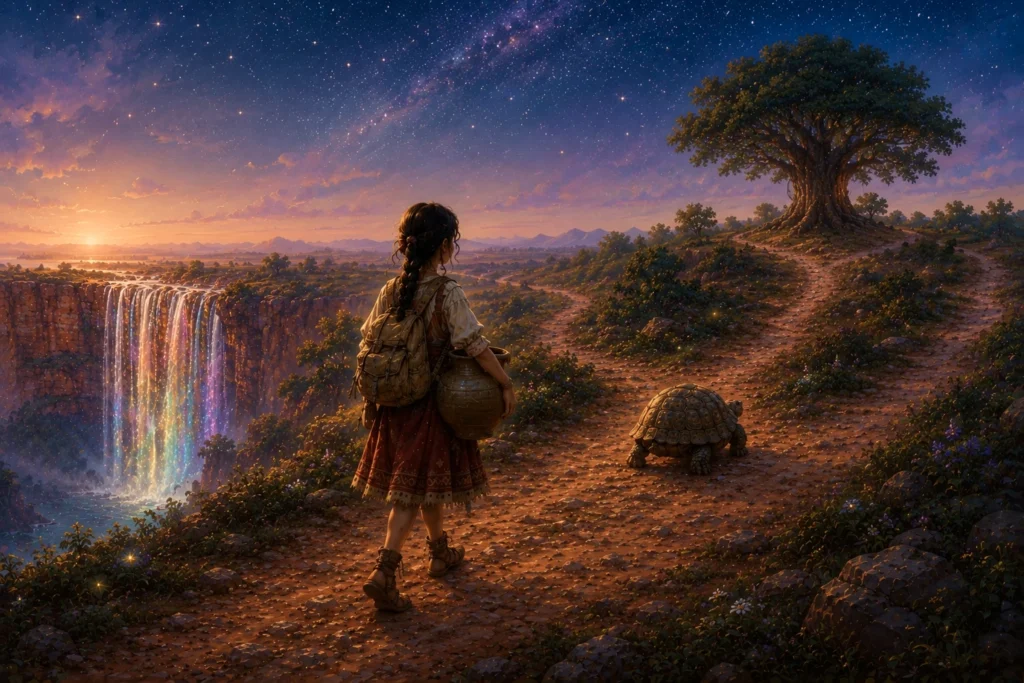 Three Roads and a Tortoise 4 Naya sees the waterfall