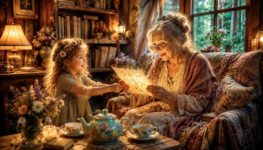 A Fairy Tea Party 1 Child and grandmother sharing joy