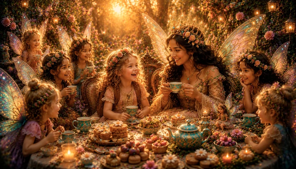 A Fairy Tea Party 6 Fairies enjoying a magical tea party.