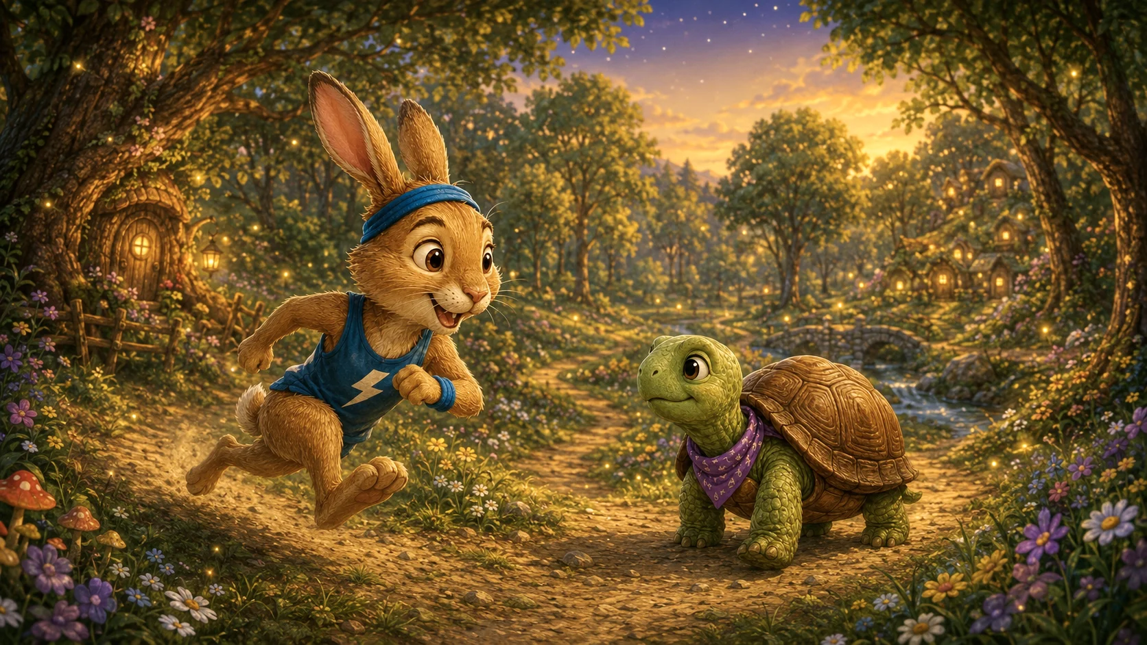 Feature Image racing Rabbit and turtle racing in nature