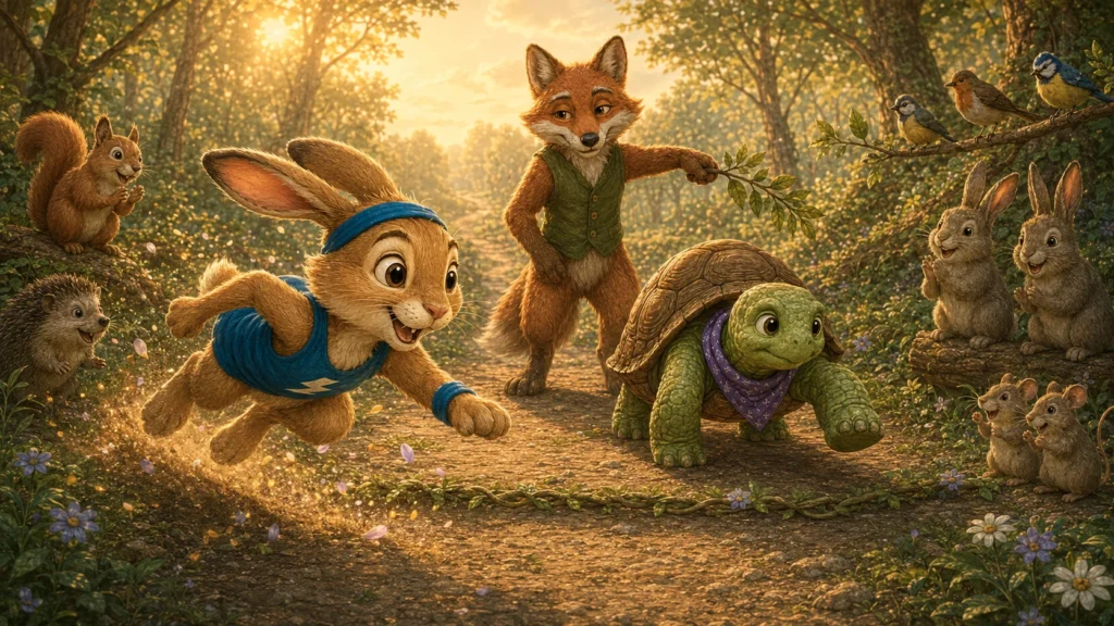 Racing to Slow Down 5 Animals playing in a forest