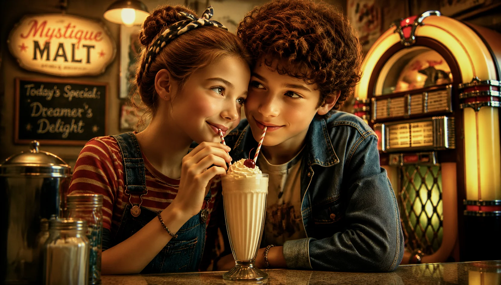 A story on friendship begins with two kids sharing a milkshake.