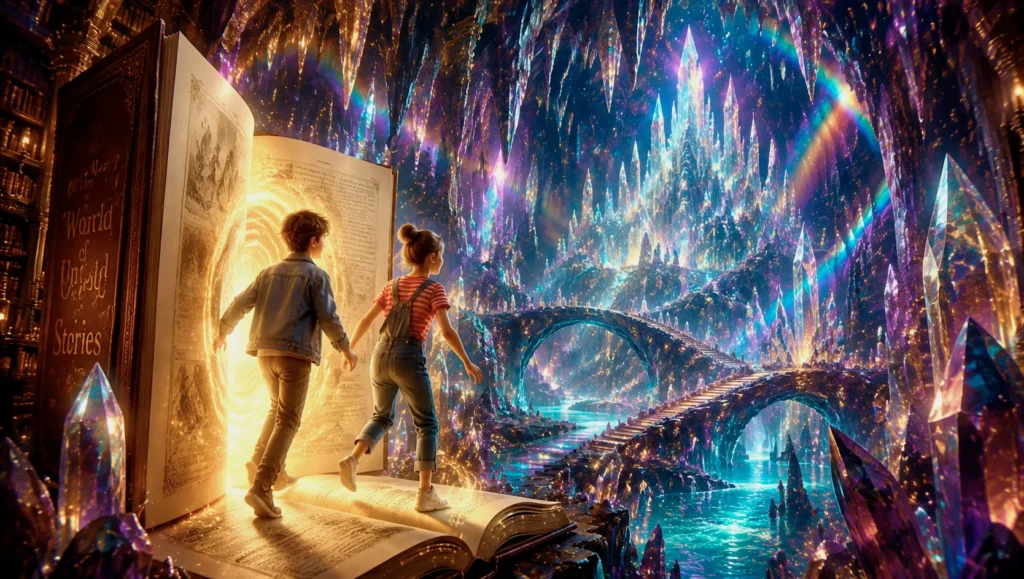Children entering a magical world.