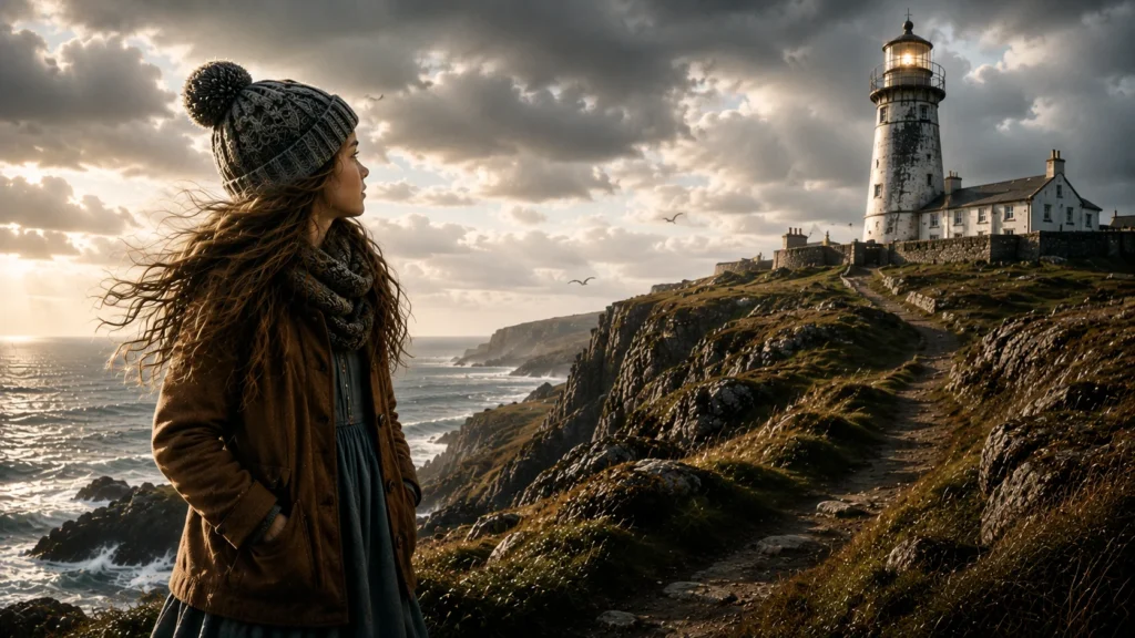Steadfast by the Sea: A Tale of Bravery and Kindness 5 girl looking at light house