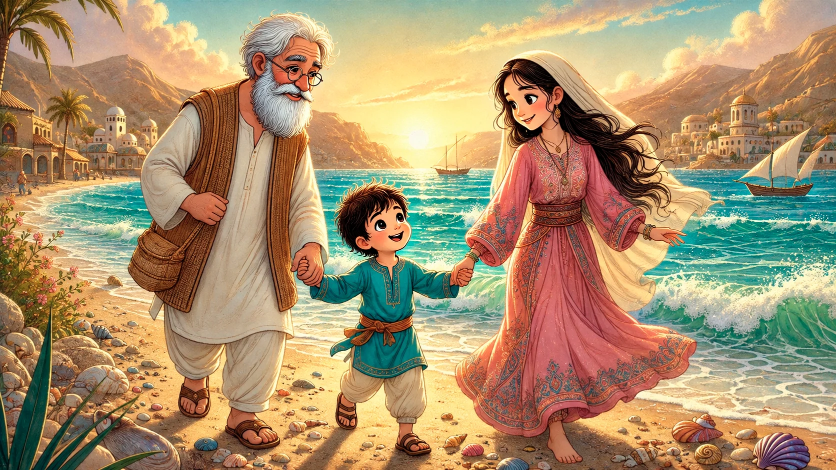 _Feature image Basim Family walking by the seaside.