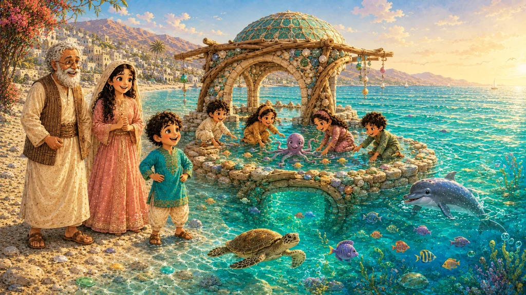 Basim's Big Adventure 9 Family enjoying a vibrant seaside scene